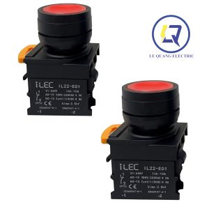 ILEC IL22-BN-01R: NÚT NHẤN KHÔNG ĐÈN Ø22 - LOẠI PHẲNG ILEC NHẤN NHẢ MÀU ĐỎ 1NC